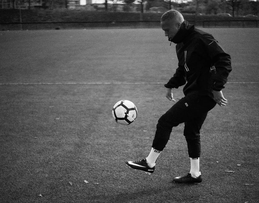 man playing soccer